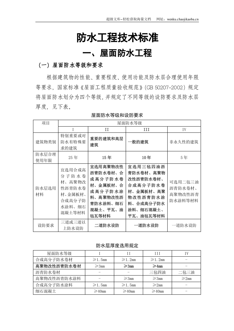 防水工程施工技术标准.doc 第1页