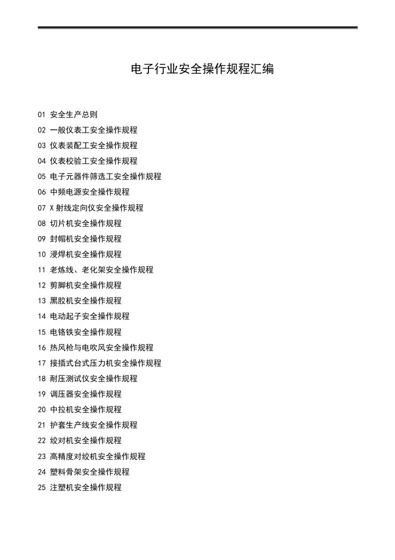 XX电子厂安全操作规程汇编（30页）.docx 第1页