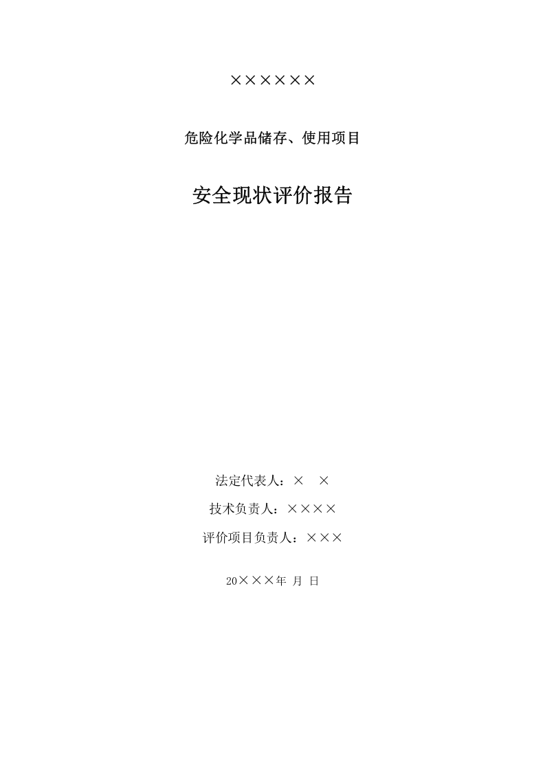 公司危险化学品储存、使用项目安全现状评价报告.doc 第1页