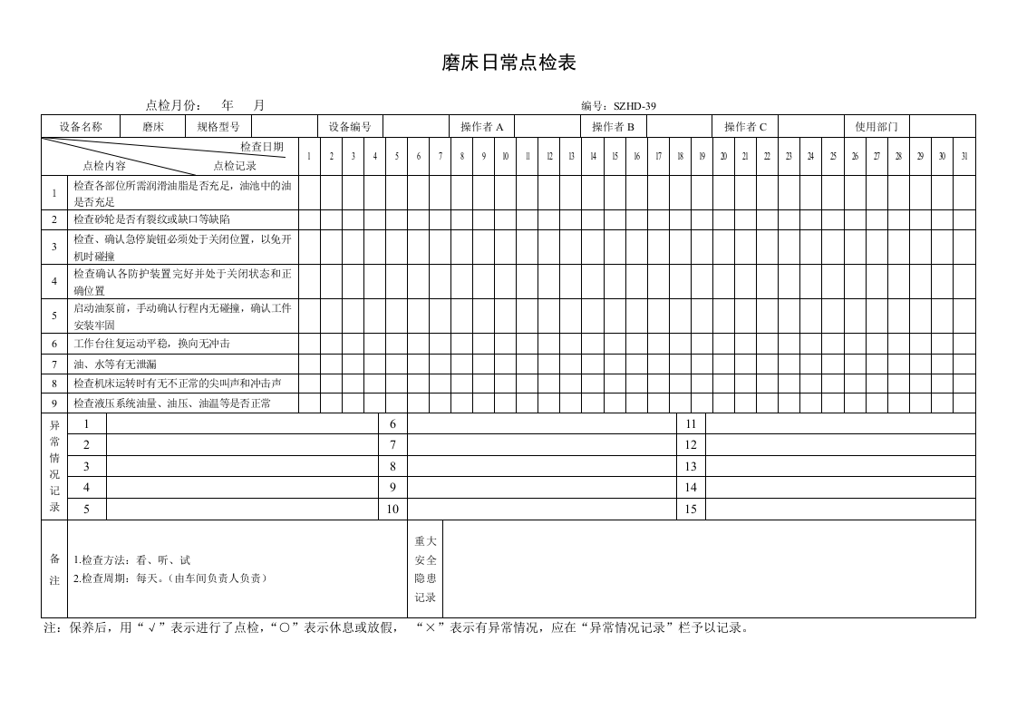 35.磨床日常点检表.doc 第1页