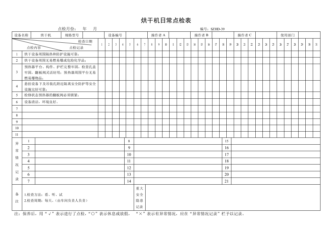 26.烘干机日常点检表.doc 第1页