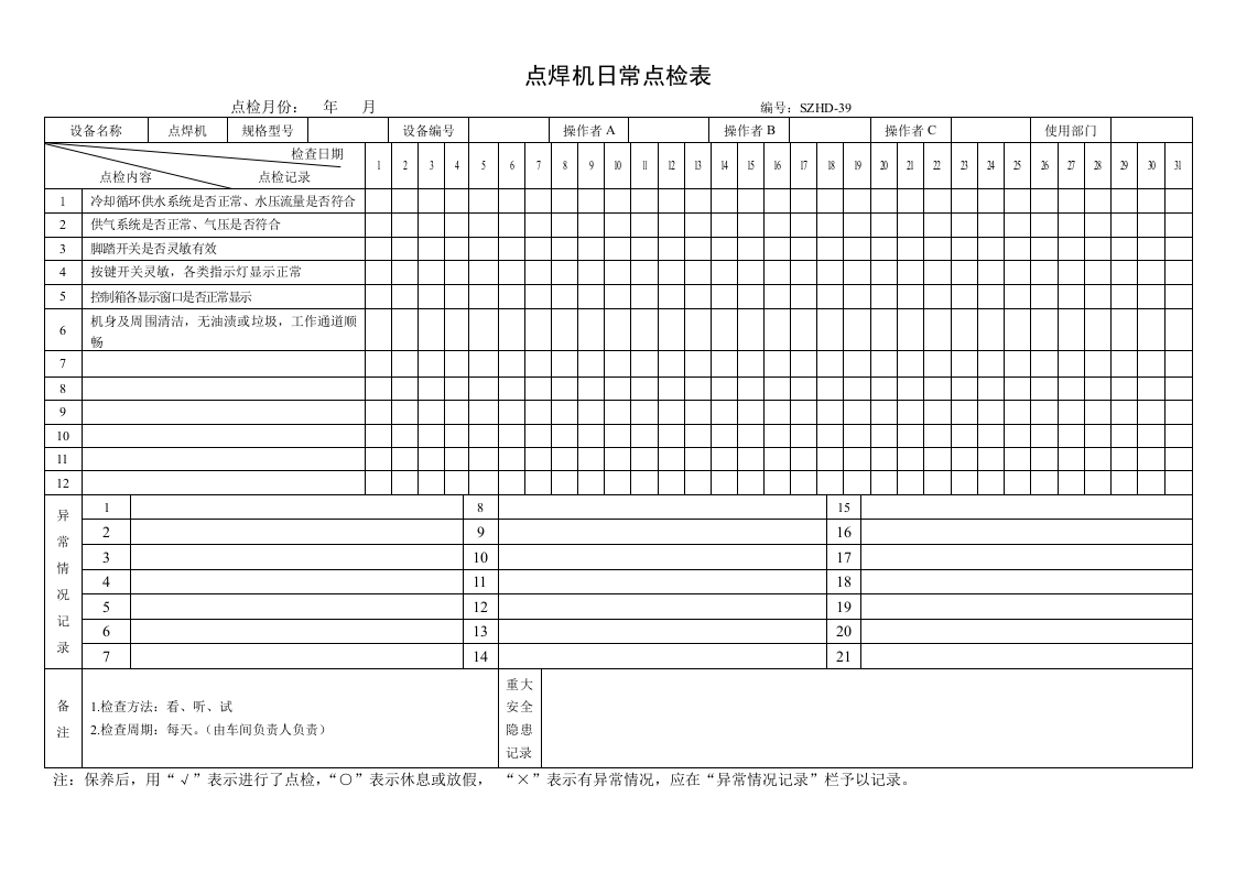 14.点焊机日常点检表.doc 第1页
