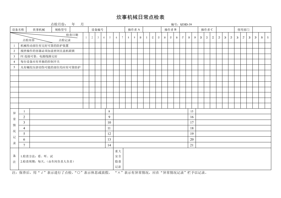 11.炊事机械日常点检表.doc 第1页