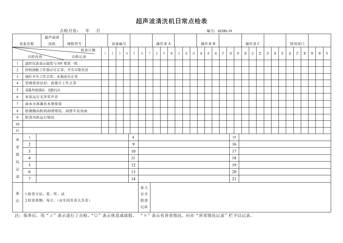 6.超声波清洗机日常点检表.doc 第1页
