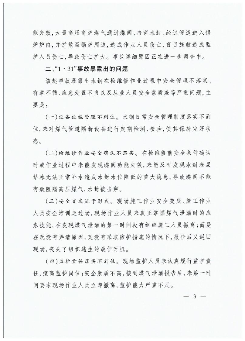 关于贵州首钢水城钢铁（集团）有限责任公司&ldquo;1&bull;31&rdquo;煤气中毒等两起较大事故的通报.pdf 第3页