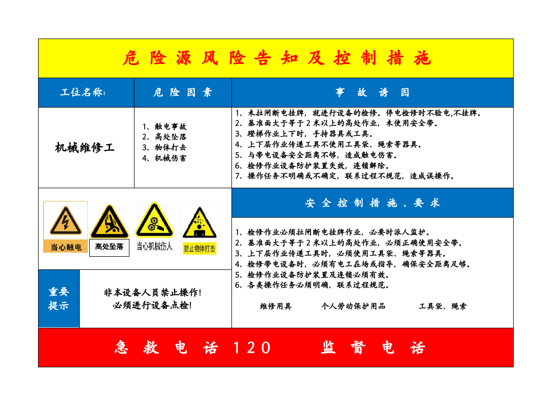 7个工种风险告知及控制措施告知卡.doc 第6页