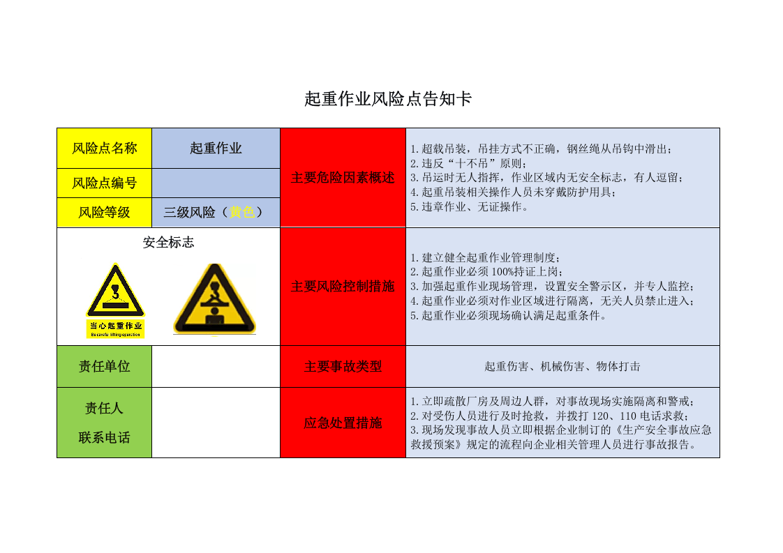 16个叉车、起重、打磨等风险点告知卡.docx 第3页