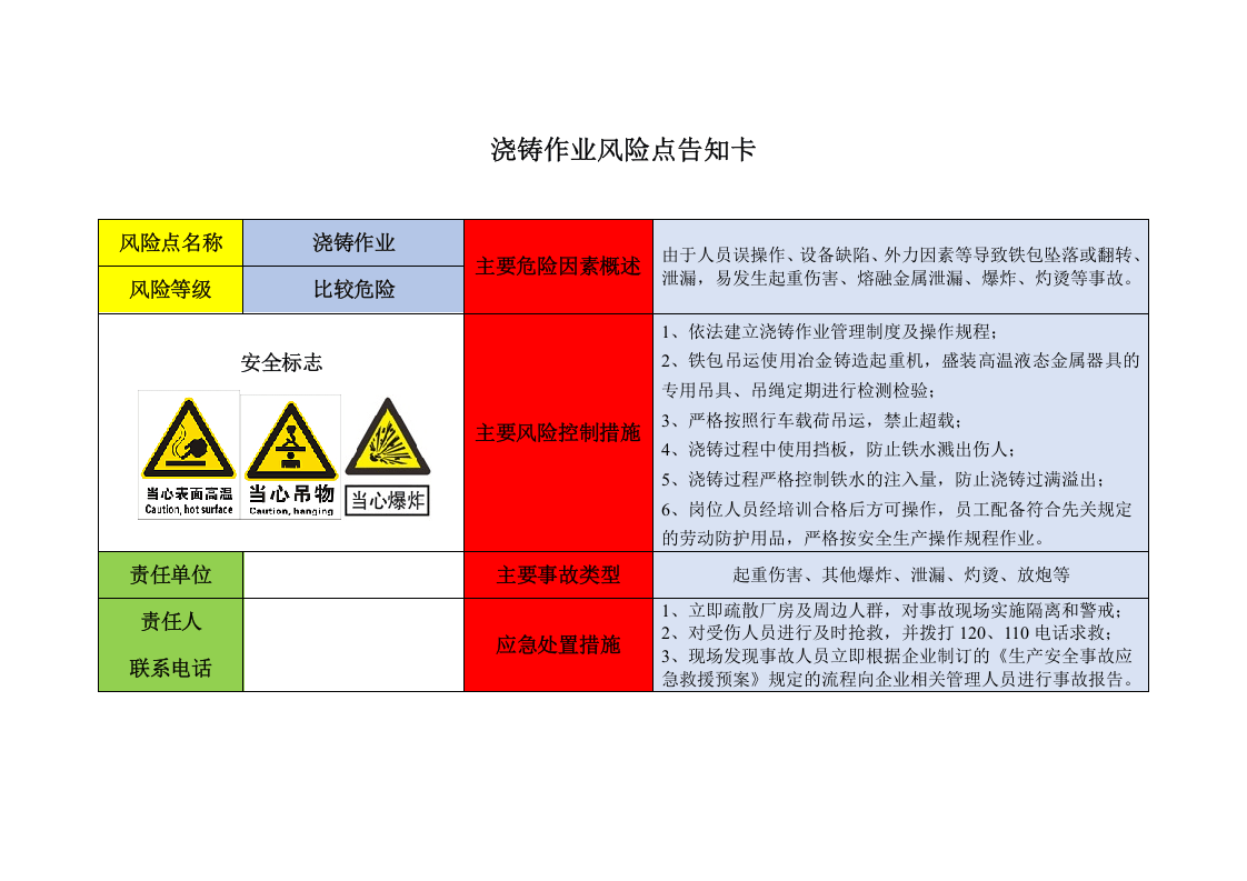 01金属冶炼企业风险点告知卡（4张）--（安全文库：chaojikaona.cn）.doc 第3页
