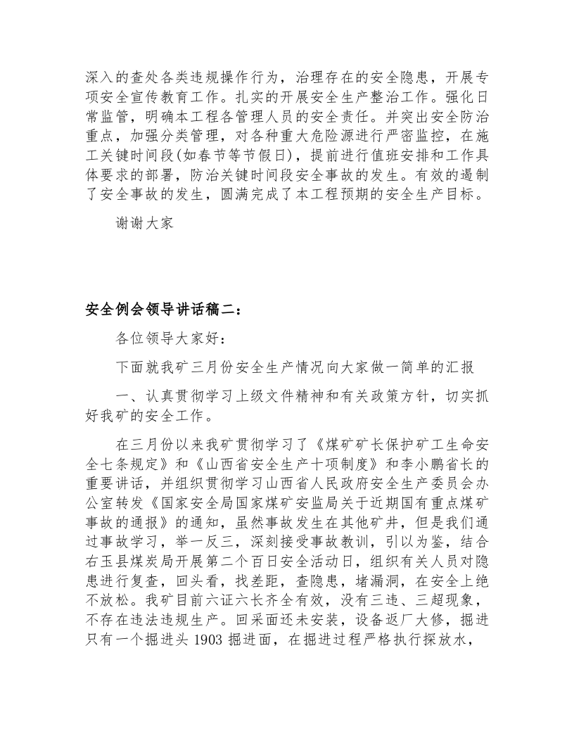 【22】安全例会领导讲话稿4篇（13页）.docx 第2页