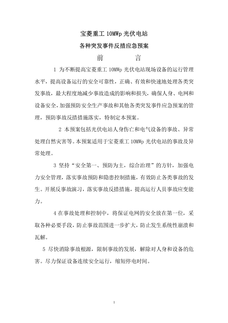 29页  光伏电站反措应急预案.doc 第2页