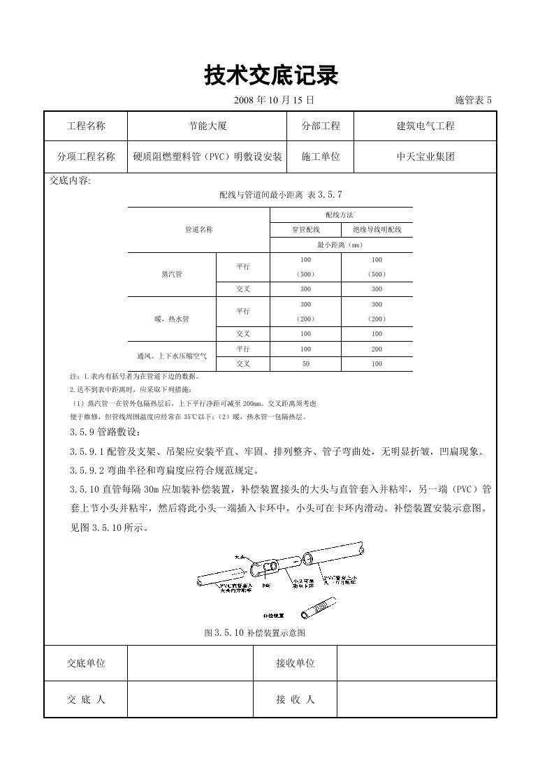 硬质阻燃塑料管（PVC）明敷设安装交底记录.doc 第5页