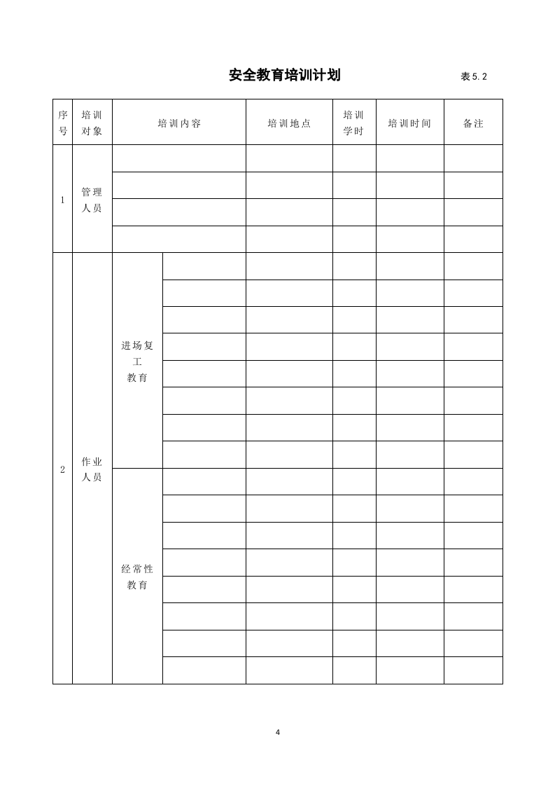 5建筑工程施工安全管理资料（第五册 安全教育培训）.doc 第4页