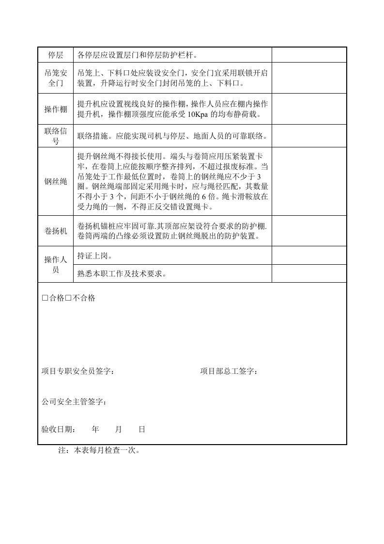物料提升机每月检查表.docx 第2页