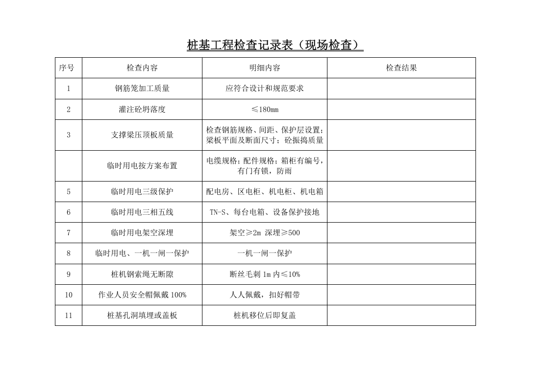 桩基工程检查记录表.docx 第3页