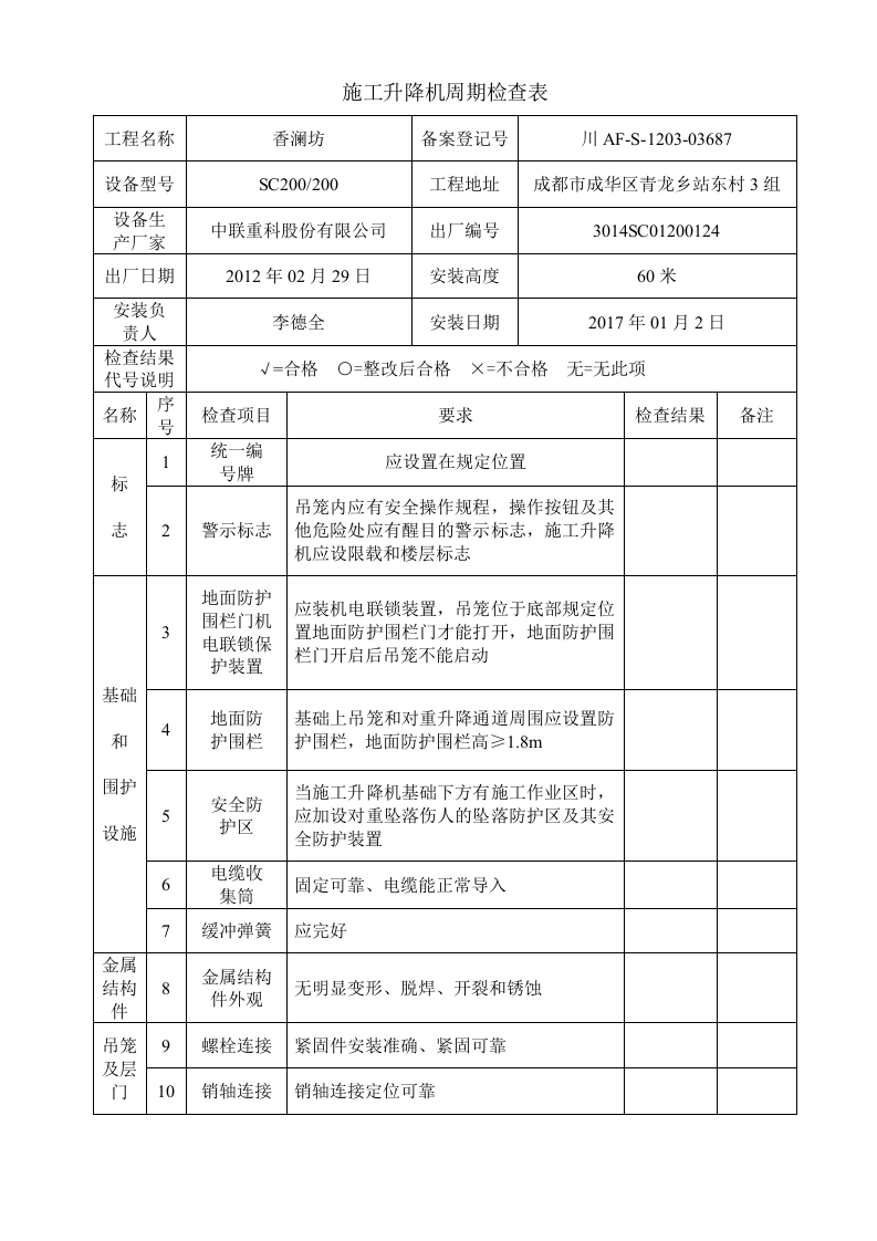 施工升降机周期检查表.doc 第1页