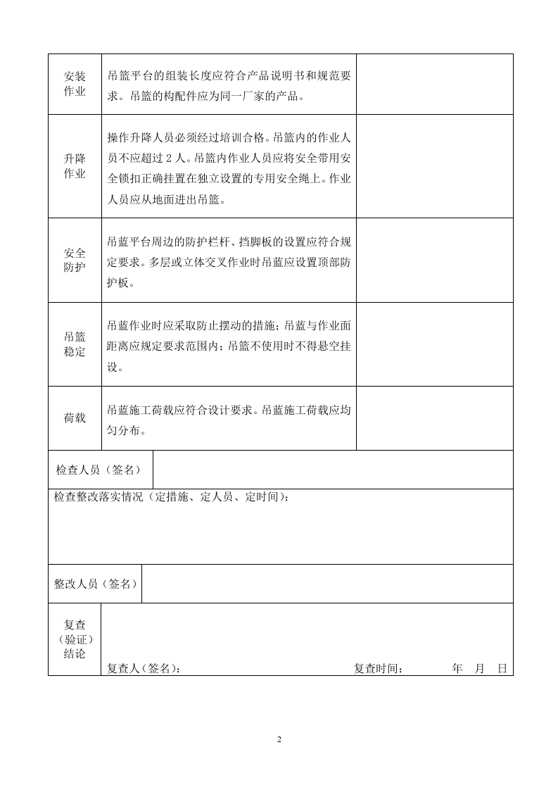 高处作业吊篮专项检查表.doc 第2页