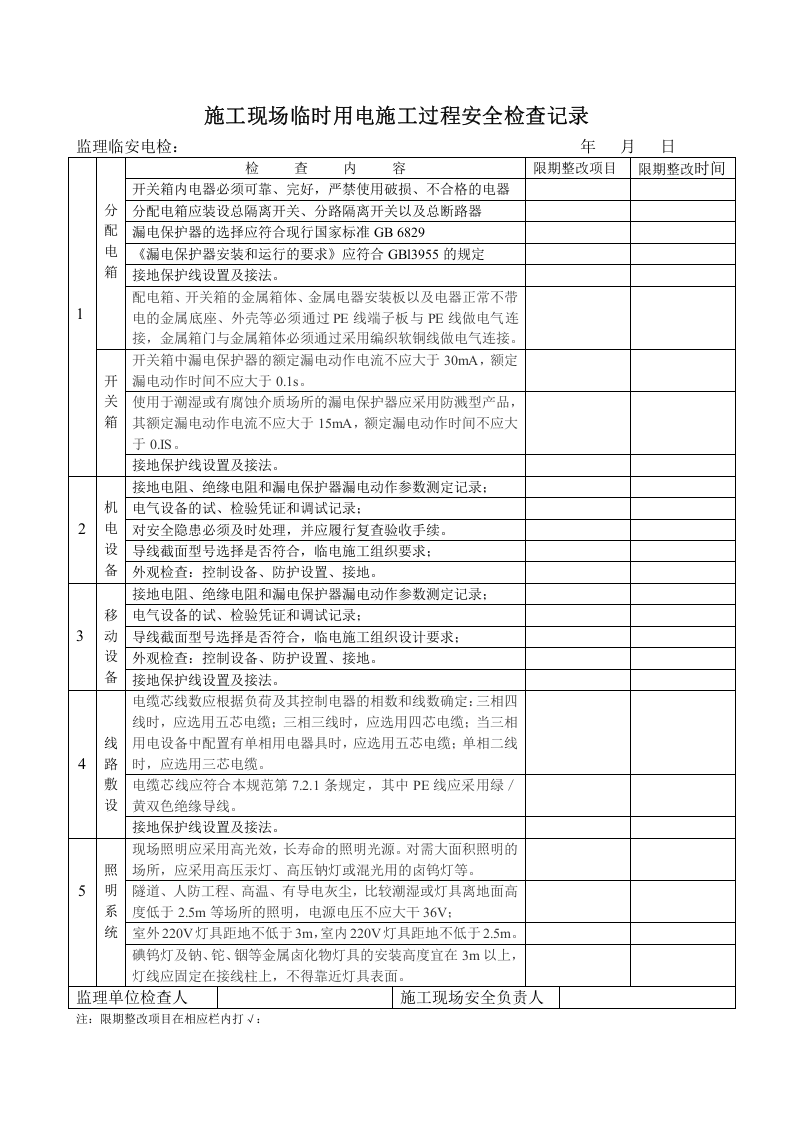 施工现场临时用电安全检查记录.doc 第1页