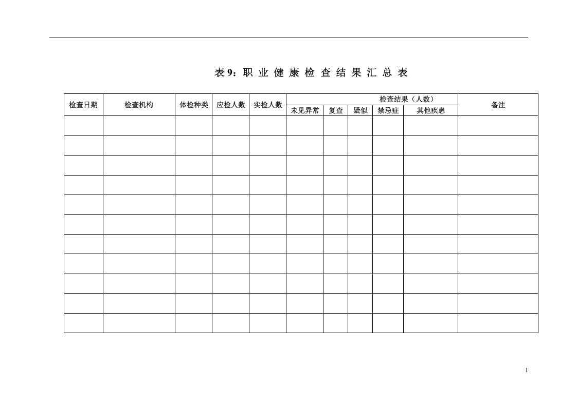 用人单位职业健康监护档案（表9-12）.doc 第1页