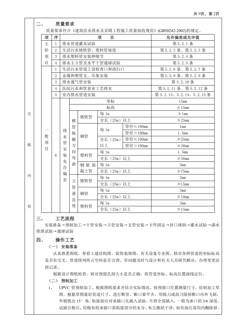 室内排水管道安装工程技术交底.doc 第2页
