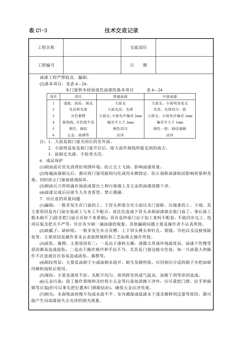 木材面混色油漆(溶剂型混色涂料)技术交底.doc 第3页
