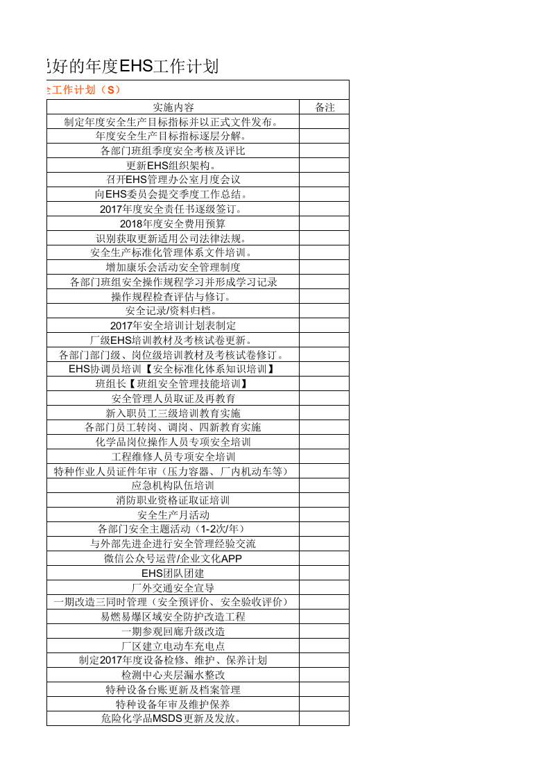 10--一份安全人都说好的年度EHS工作计划--专业级.xlsx 第6页