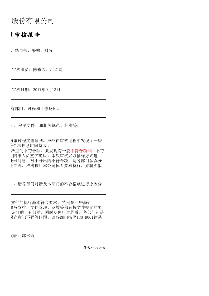 05内部质量审核报告.xls 第2页