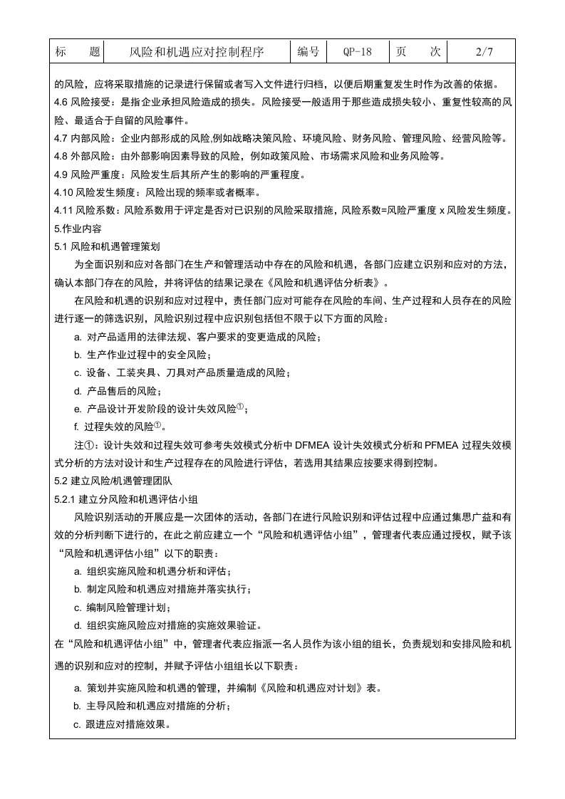 QP-18风险和机遇的应对控制程序0.doc 第2页