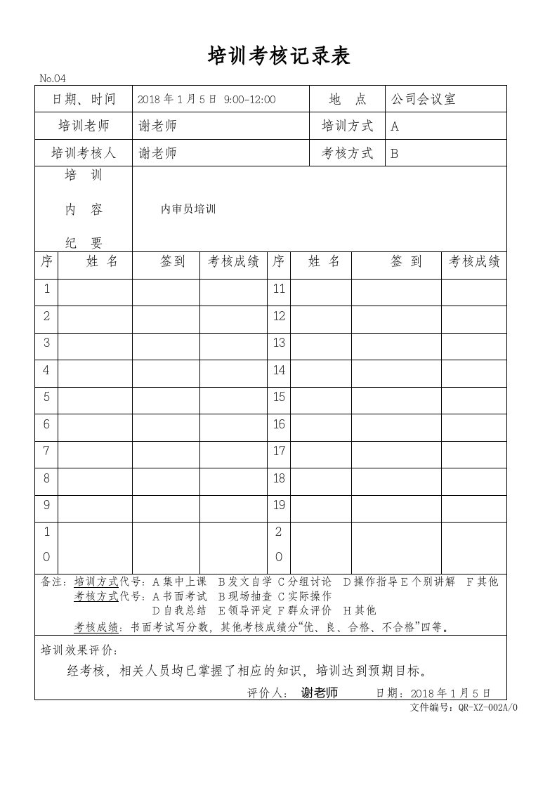 XZ-02培训考核记录表.doc 第3页