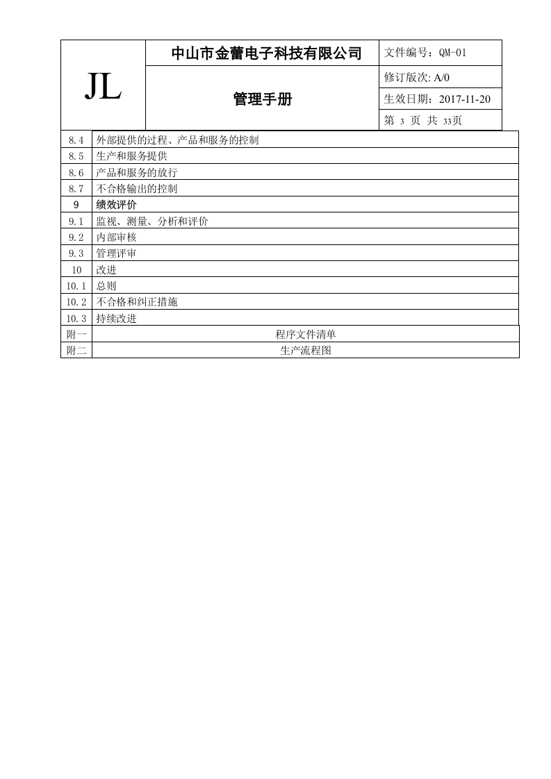 1-质量管理手册（中山金蕾）.doc 第3页