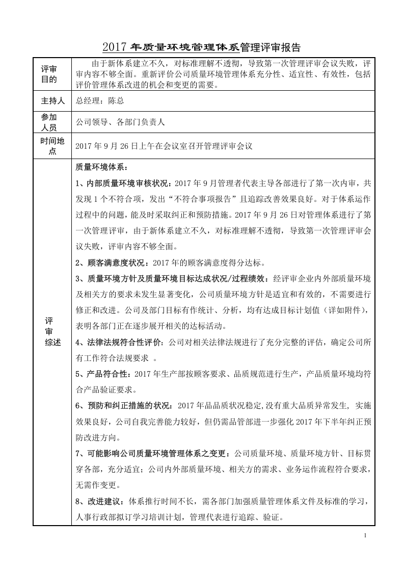 02管理评审报告.doc 第1页