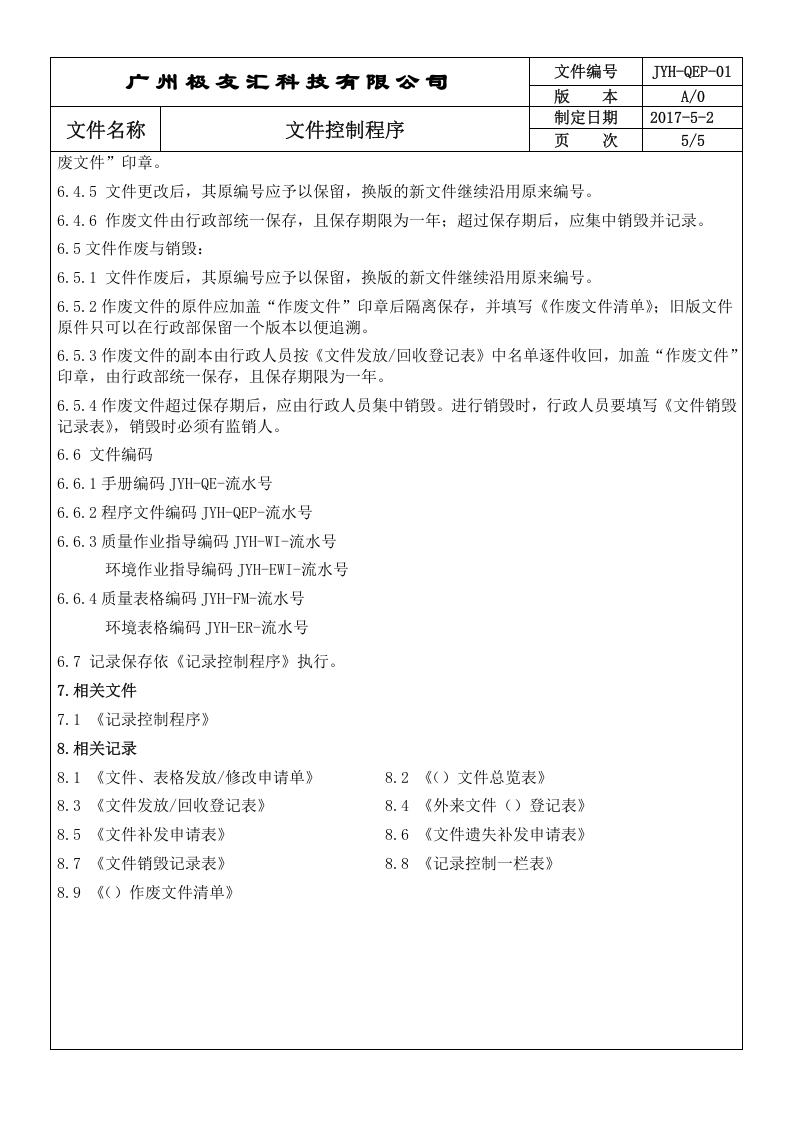 QEP-01文件控制程序A2 ok.doc 第5页