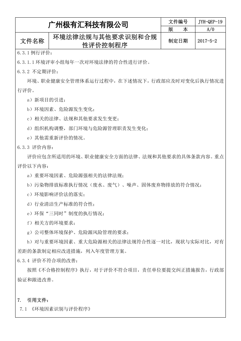 QEP-19环境法律与其他要求识别和合规性评价 ok.doc 第3页