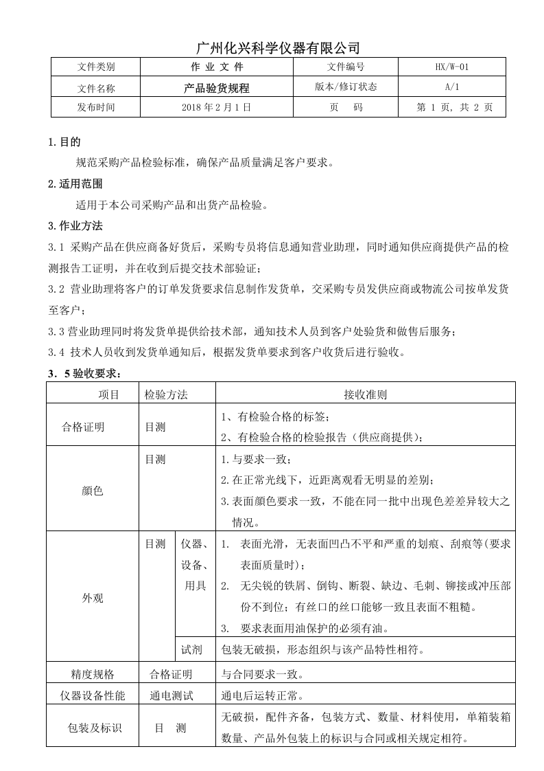 01产品验货规程.doc 第1页