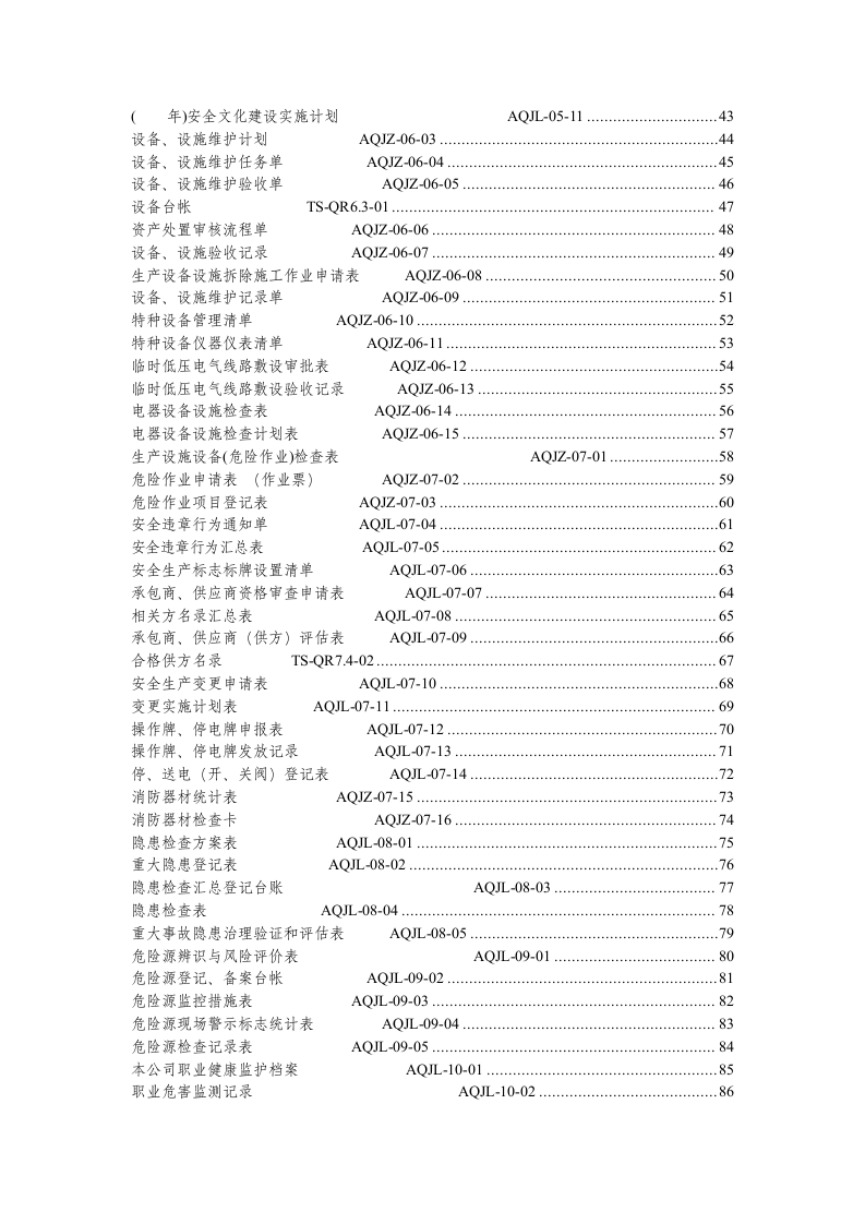 安全生产标准化按13要素汇总的表格113份.doc 第2页