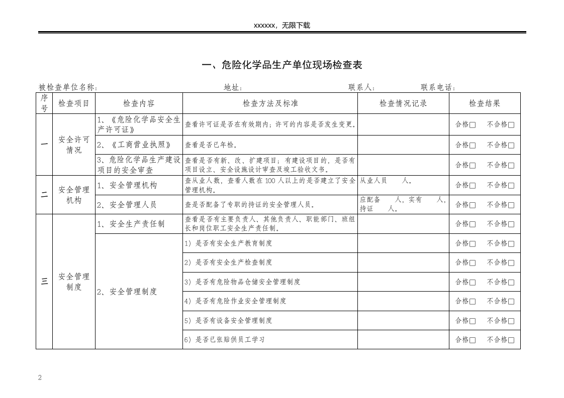 高危行业现场安全检查表汇编.doc 第2页