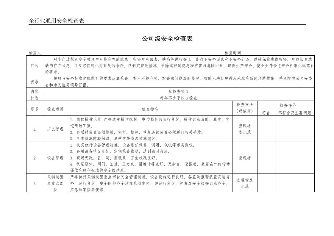 全行业通用安全生产检查记录.doc 第3页