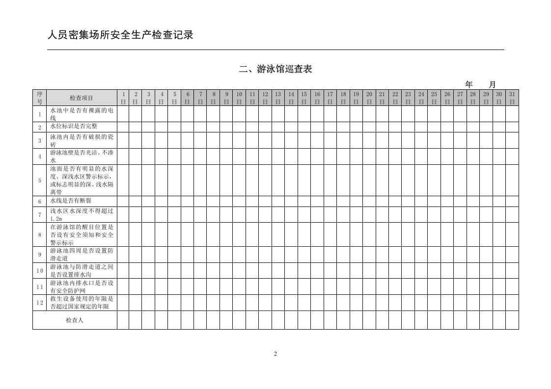 人员密集场所安全生产检查记录.doc 第5页