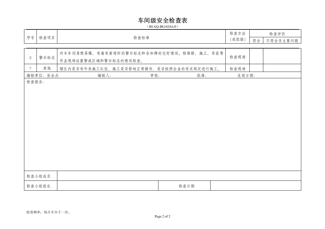 危化企业车间级安全检查表.doc 第2页