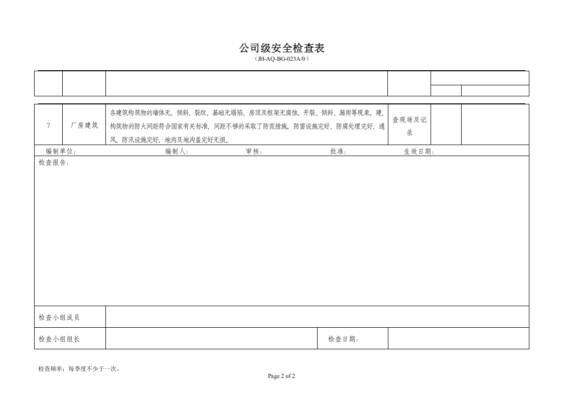 危化企业公司级安全检查表.doc 第2页