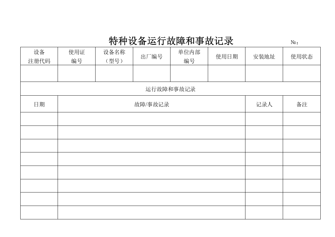 特种设备运行故障和事故记录表.doc 第2页
