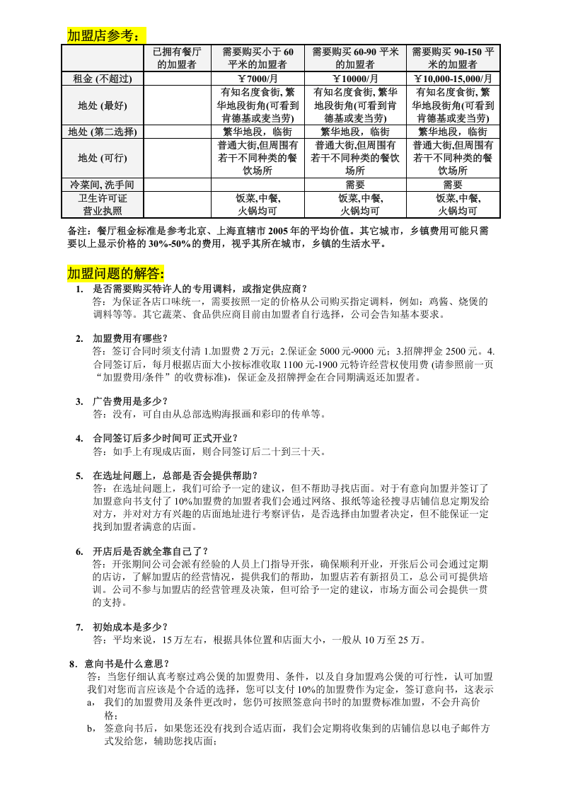 重庆鸡公煲加盟参考文件.doc 第2页