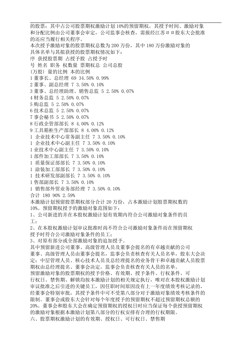 江苏##工具箱柜股份有限公司股权激励方案.doc 第3页