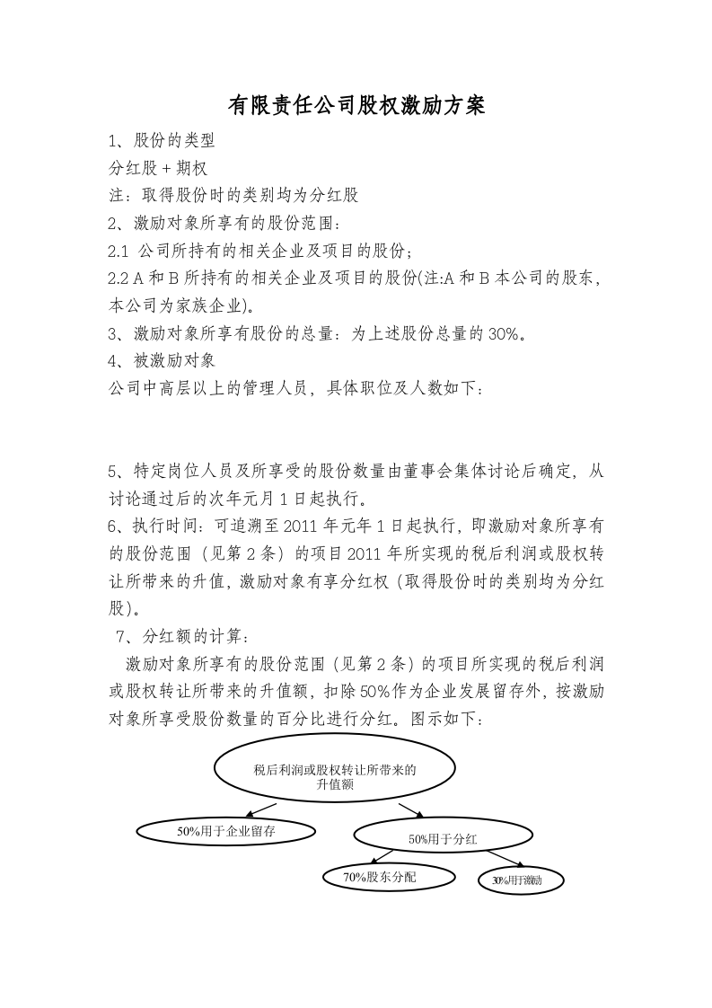 非上市公司股权激励方案的主要要素(经典).doc 第1页