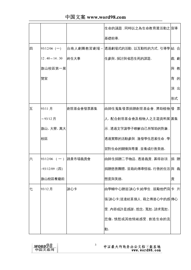 生命教育系列活動計劃書.doc 第3页