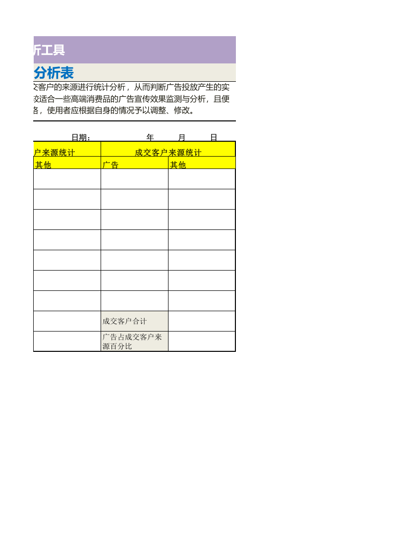 广告投放效果监测与分析表.xls 第2页