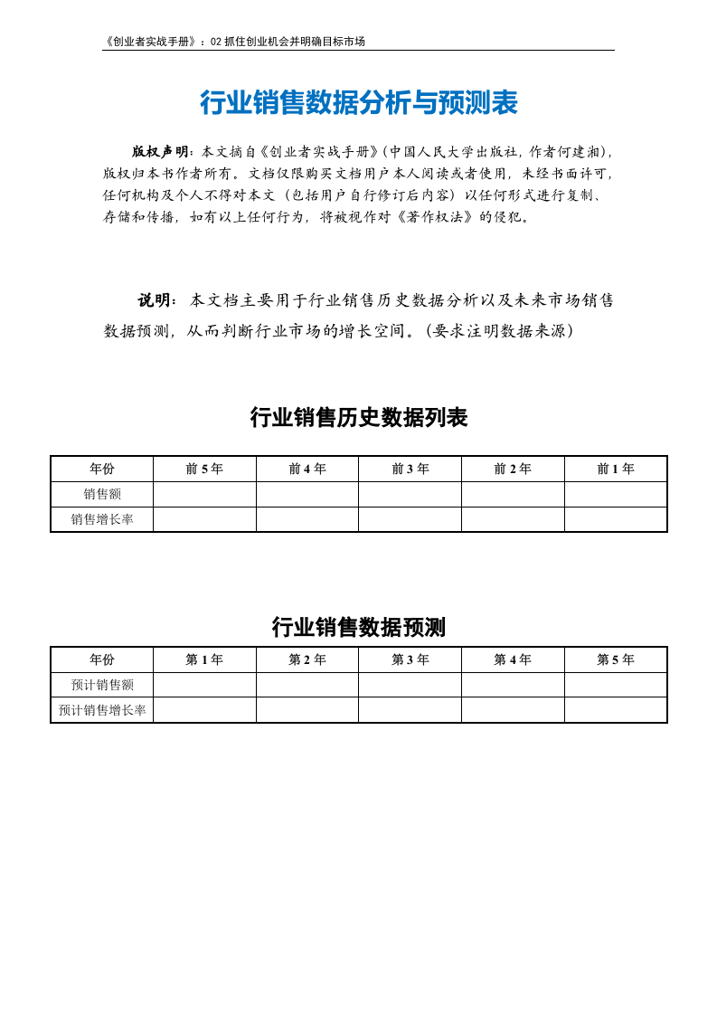 行业销售数据分析与预测表 (2).doc 第2页