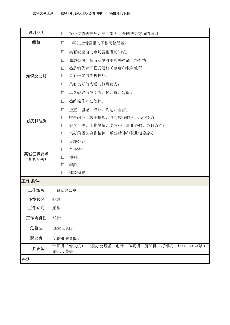 职务说明书&mdash;&mdash;销售代表.doc 第4页