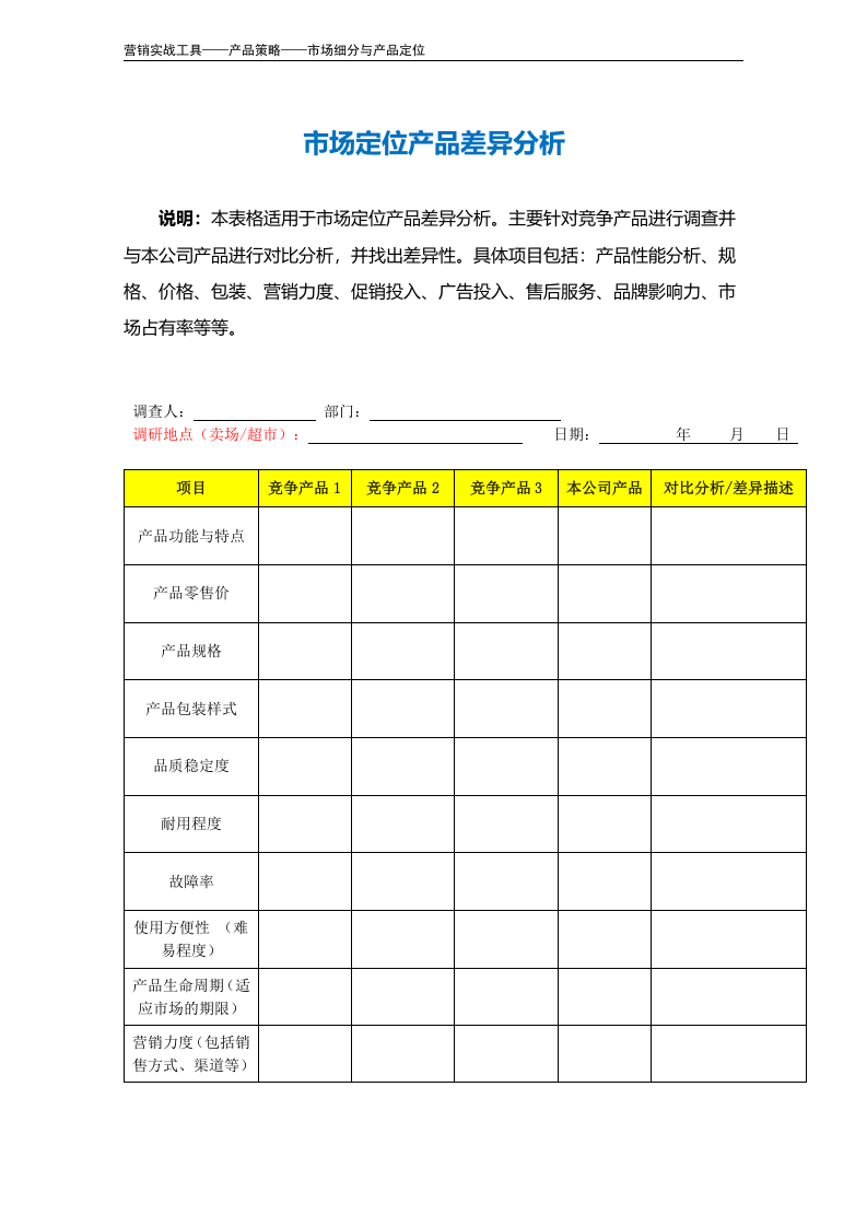 市场定位产品差异分析.doc 第2页