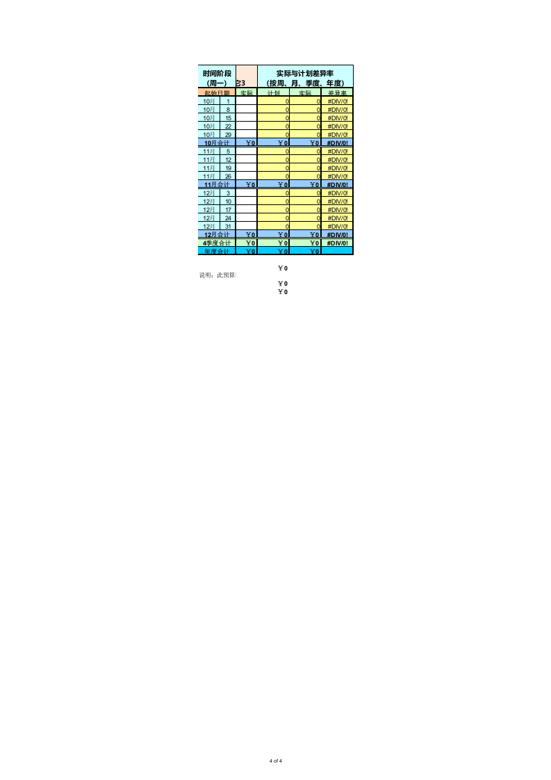 营销预算控制表（计划与实际）.xls 第4页