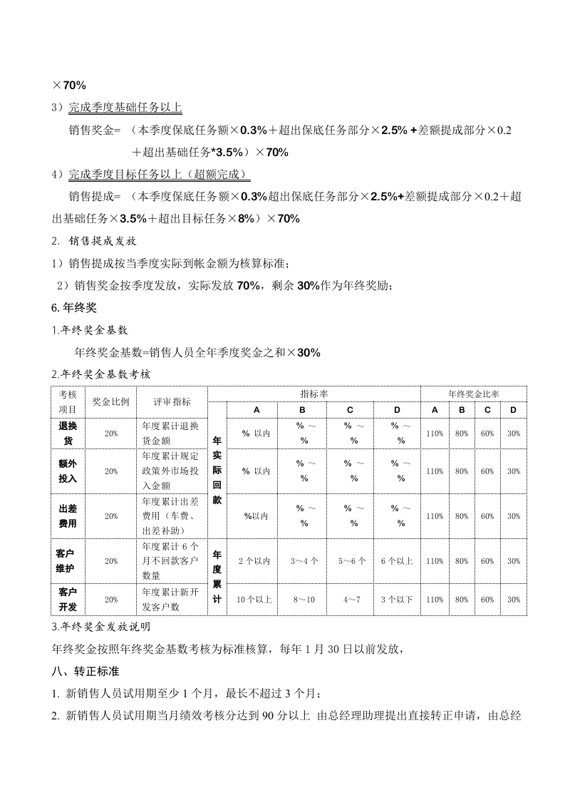 矿业公司销售人员薪酬制度.doc 第4页